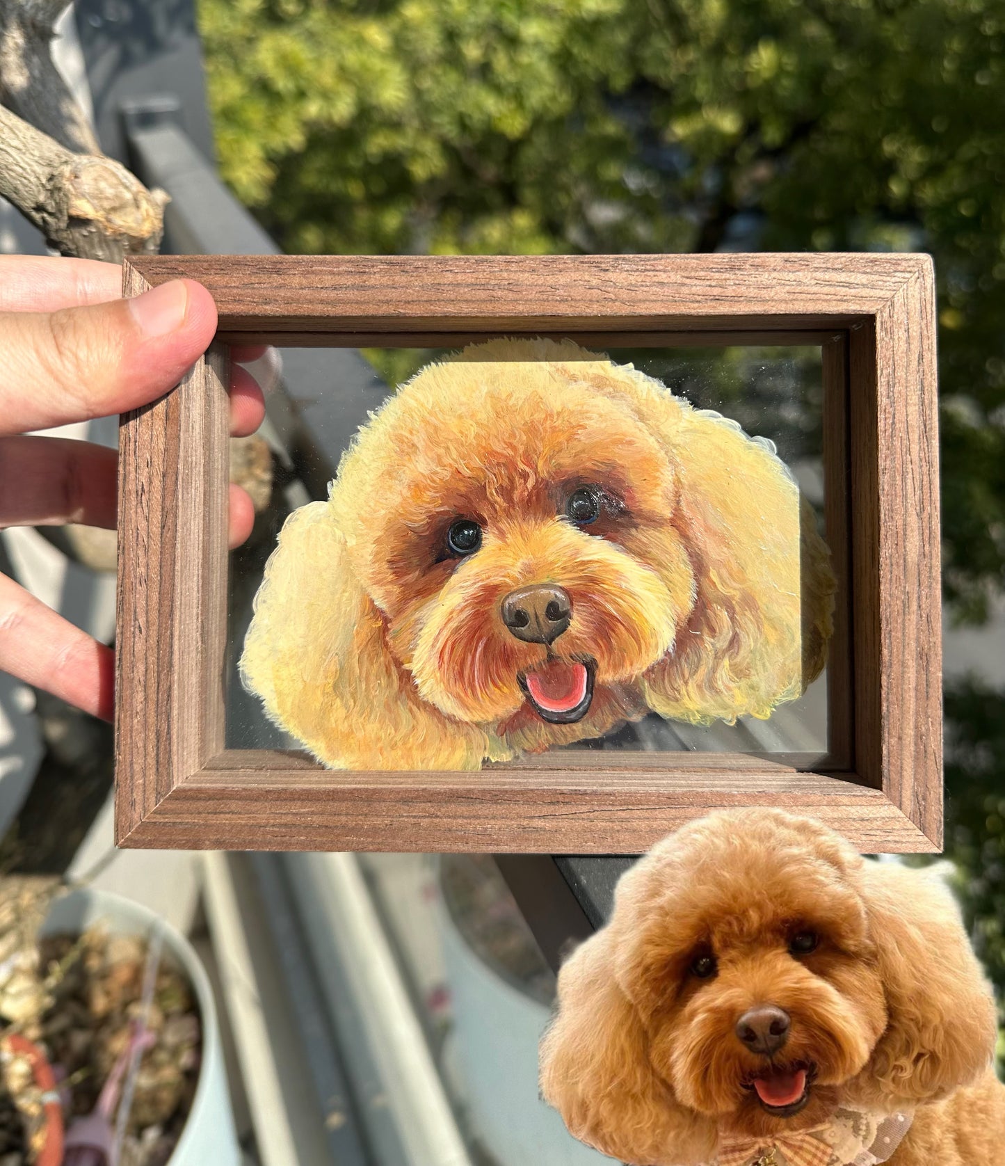 Japanese Traditional Custom Pet Portrait Glass Painting – Personalized Hand-Painted Pets Art & Pet Memorial