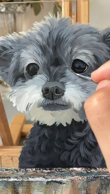 Real workshop footage: Small curly dog: outline to fine details