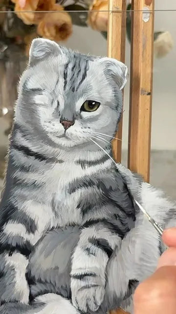 Real workshop footage: Silver tabby: outline to coat details